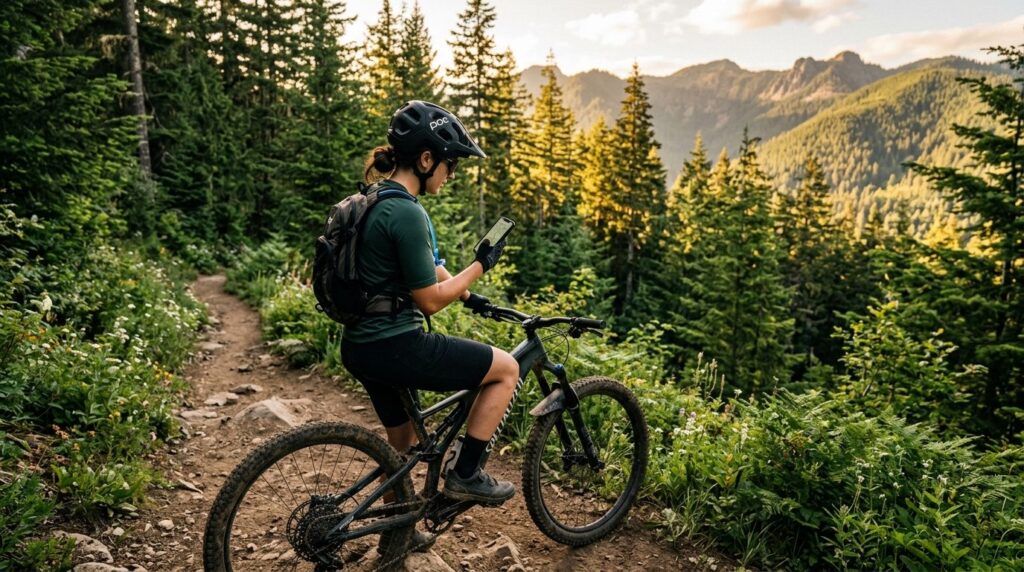 Professional outdoor adventure photo: A cyclist on a mountai