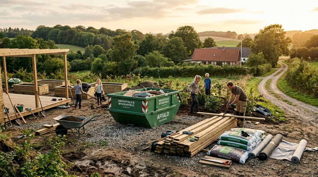 Cinematic shot of a familys outdoor leisure project site wi